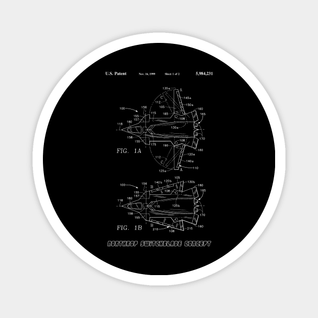 Northrop Switchblade Jet Concept (white) Magnet by Big Term Designs